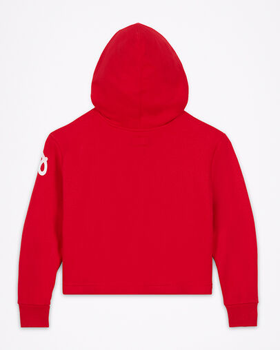 Chuck Taylor Patch Cropped Pullover Hoodie Enamel Red, Back View