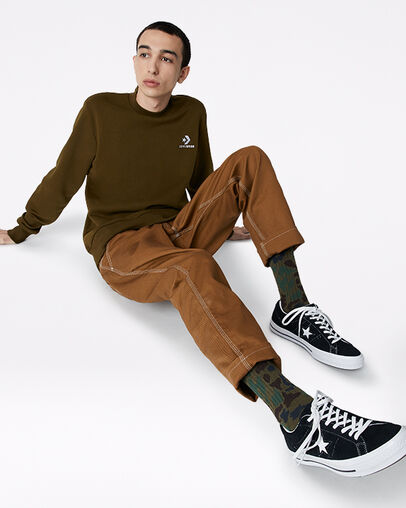 Star Chevron Embroidered Crew Surplus Olive