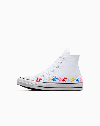 Chuck Taylor All Star Floral White/Oops Pink/True Sky, Inner Side View