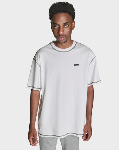 CONS Embroidered T-Shirt White 10A, Front View