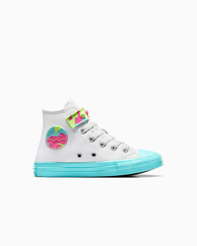 Chuck Taylor All Star Bubble Strap Easy On Hyper Brights White/Triple Cyan/Slime Light, Outer Side View