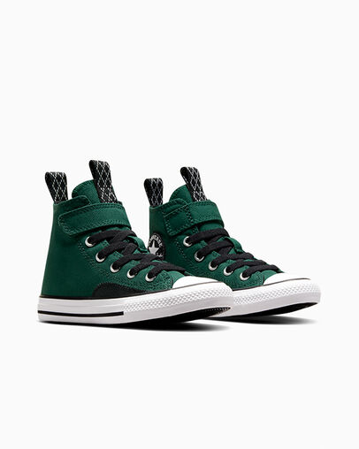 Chuck Taylor All Star Sporty Easy-On Green Envy/Black/White, Top and Side View