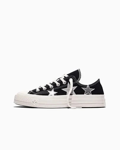 Chuck 70 X Silver Stars Black/Dull Silver/Egret