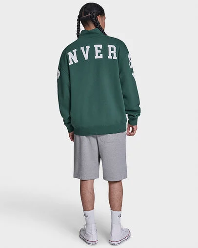 Retro Stripe Relaxed Quarter-Zip Sweatshirt Branch Out Green Multi