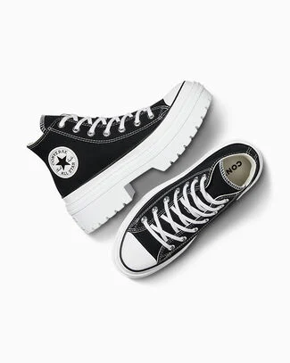 Chuck Taylor All Star Lugged Heel Platform Black/White/Egret, Outer Side View
