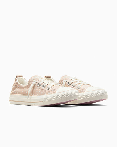 Chuck Taylor All Star Shoreline Polka Dots Warm Clay/Vintage White, Top and Side View