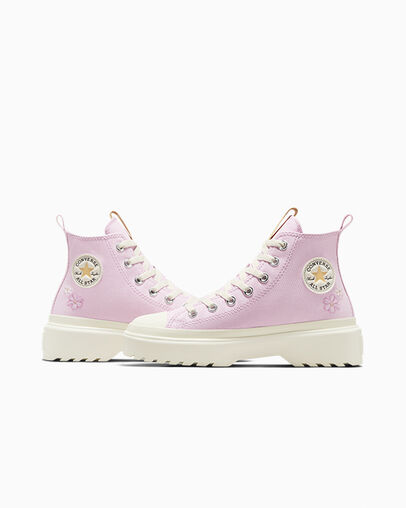 Chuck Taylor All Star Lugged Lift Platform Flowers Stardust Lilac, Detail Angle View