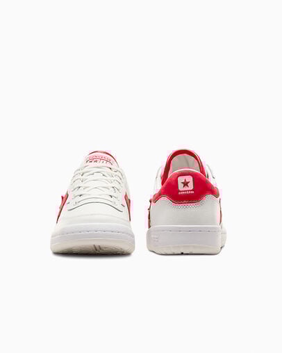 CONS Fastbreak Pro Leather and Nubuck Vintage White/Red/White, Heel View
