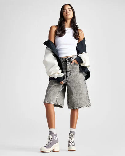 Chuck 70 De Luxe Heel Mauve Stone/Natural Ivory, On Foot Shot 1