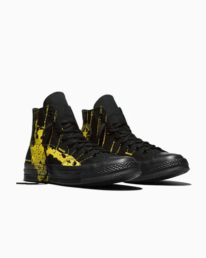 Converse x EDGLRD Chuck 70 Black/Yellow/Black, Top and Side View