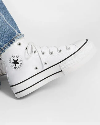 Chuck Taylor All Star Lift Platform Canvas White/Black/White, Reflective View
