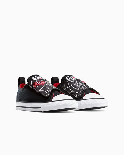 Chuck Taylor All Star One-Strap Spiderweb Black/White/Red, Top and Side View