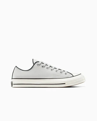 Chuck 70 Canvas & Cotton Barely Grey/Black/Egret, Outer Side View
