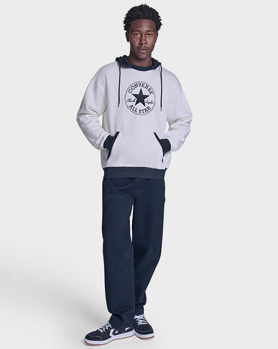 Chuck Taylor Patch Two-Tone Hoodie Converse Egret Multi, Full Body View