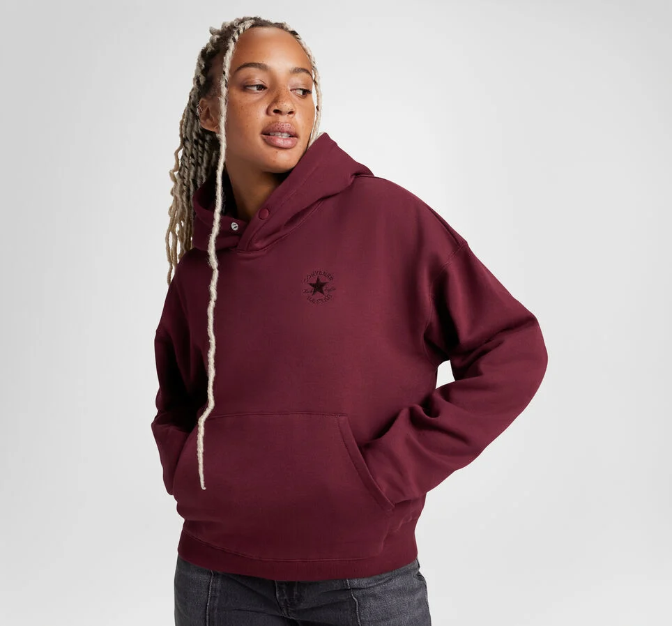 Polar Fleece Oversized Hoodie Deep Bordeaux
