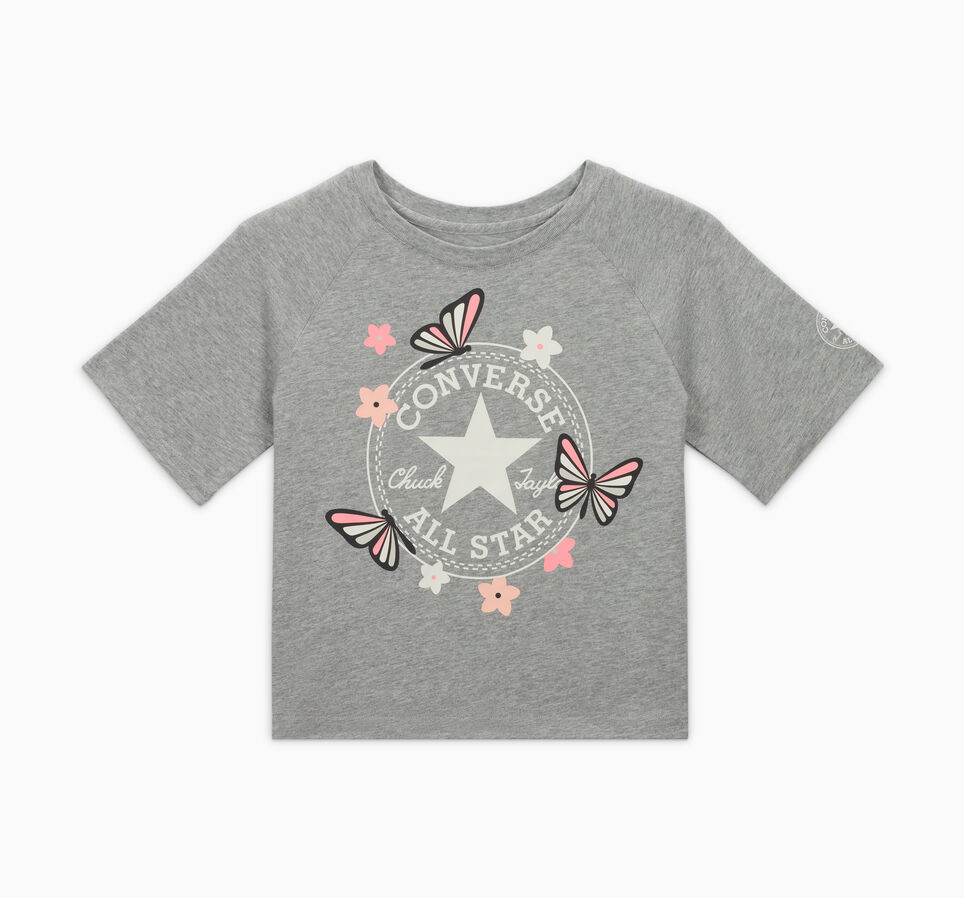 Butterfly Boxy T-Shirt Dk Grey Heather