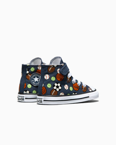 Chuck Taylor All Star Easy-On Sports Navy/Orange/Unerthed, Heel View
