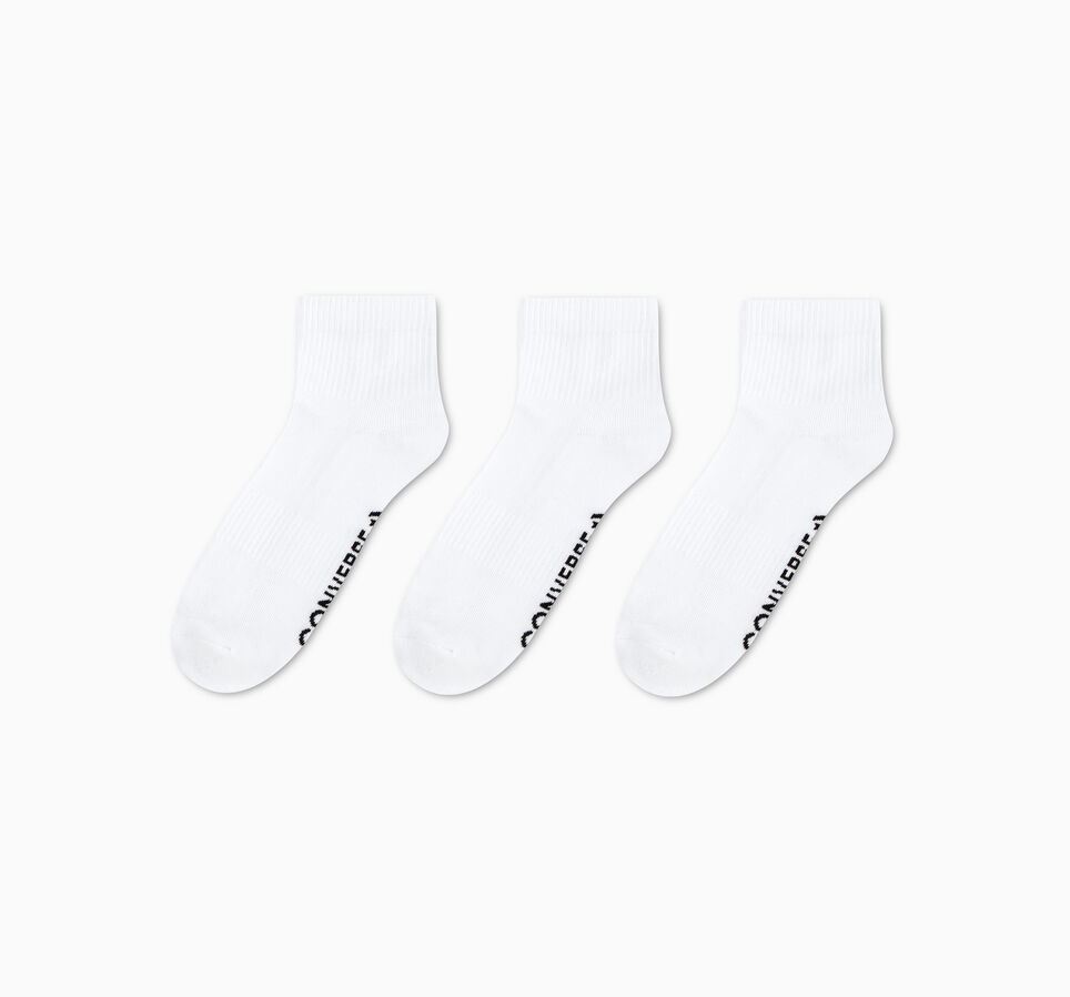 3-Pack Wordmark Quarter Socks White