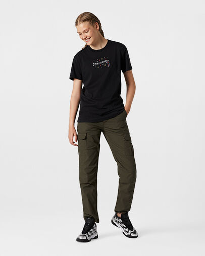 Exist Loudly Embroidery Short Sleeve Converse Black