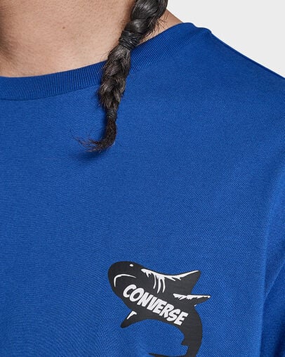 Shark Comic T-Shirt Blue, Detail View