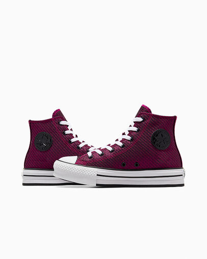Chuck Taylor All Star Platform Lift Sparkle Prime Pink/White/Black, Detail Angle View