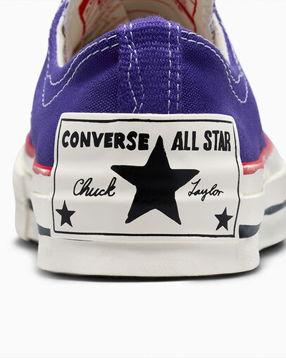 Chuck 70 Sketch Court Purple/Egret/Red, Detail Angle View