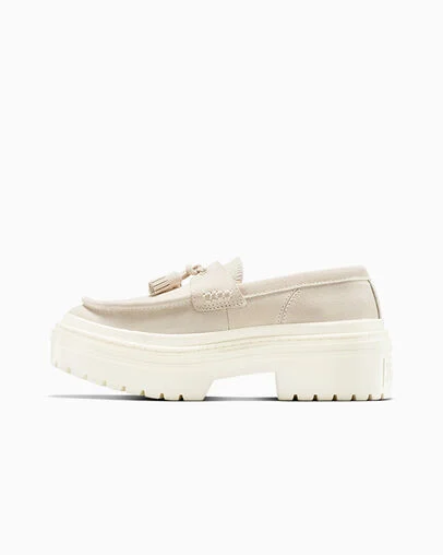 Chuck Taylor All Star Lugged Heel Loafer Platform Suede Light Dune/Egret/Light Dune, Inner Side View