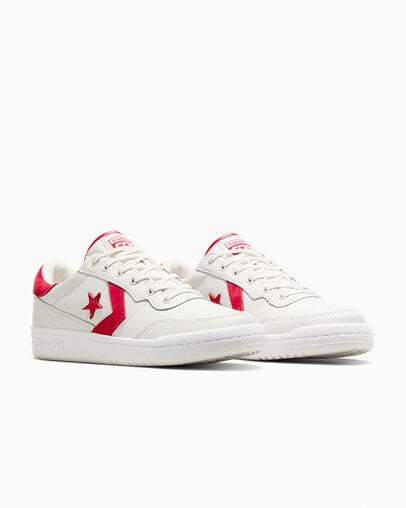 CONS Fastbreak Pro Leather and Nubuck Vintage White/Red/White, Top and Side View