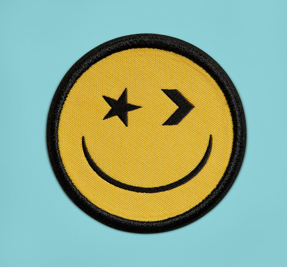 Happy Face Patch BLACK