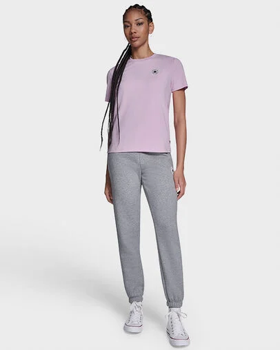 Chuck Taylor Patch T-Shirt New Found Bloom Pink, Full Body View