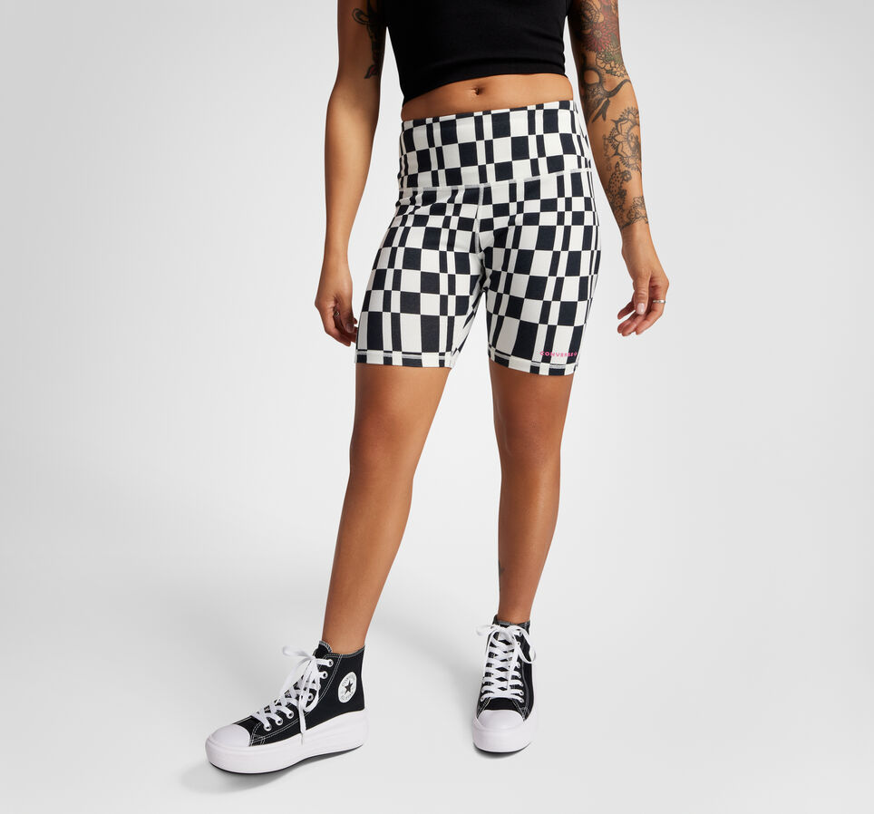 Checkered High-Waisted Bike Shorts Checkerboard