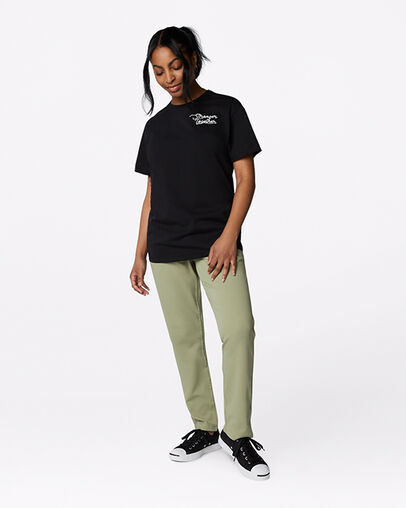 Stronger Together Relaxed Crew Neck Short Sleeve T-Shirt Converse Black, Full Body View