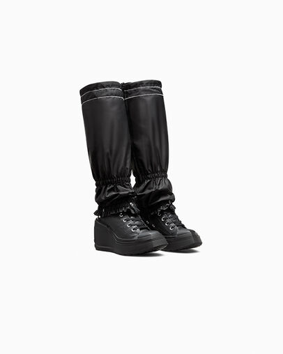 Converse x Martine Ali Chuck 70 De Luxe Wedge Black/Black/Black, Top and Side View