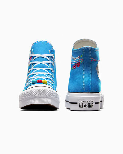 Chuck Taylor All Star Lift Kidult Dial Up Blue/White, Heel View