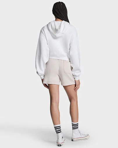 Chuck Taylor All Star Cropped Hoodie White, Detail View