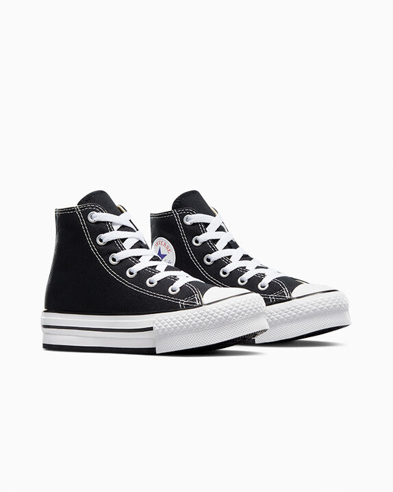 platform converse black junior