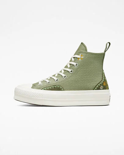 Chuck Taylor All Star Lift Platform Autumn Embroidery Light Field Surplus/Utility, Inner Side View