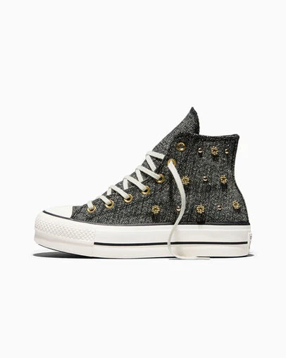 Chuck Taylor All Star Lift Platform Heathered Glam Black/Gold/Egret, Inner Side View