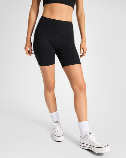 Star Chevron Bike Shorts Converse Black, Front View