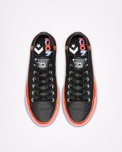 Chuck Taylor All Star Rainbow Platform Low Top Black/White/Coastal Pink