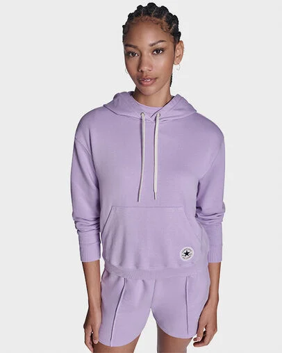 Chuck Taylor Patch Pullover Hoodie Lavender Latte Purple, Front View