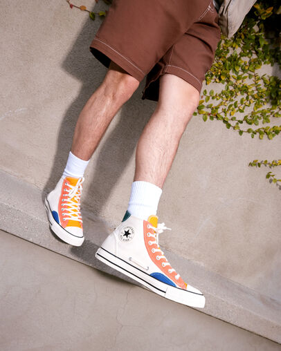 Chuck Taylor All Star Patchwork Egret/Yellow/Blue, Detail Angle View