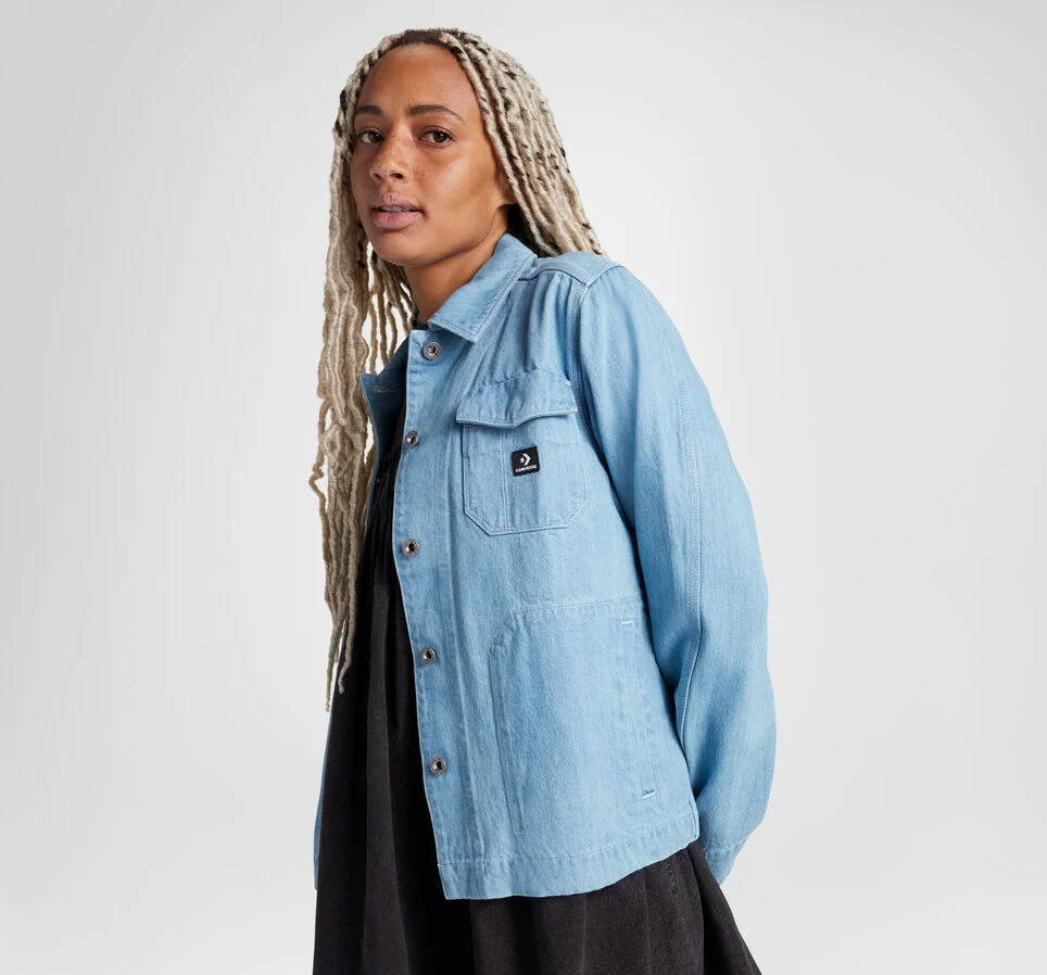 Denim Work Coat Light Beach Wash