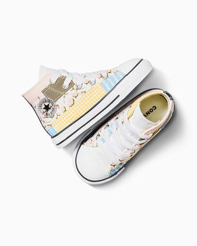 Chuck Taylor All Star Patchwork White/Donut Glaze/True Sky, Angled View