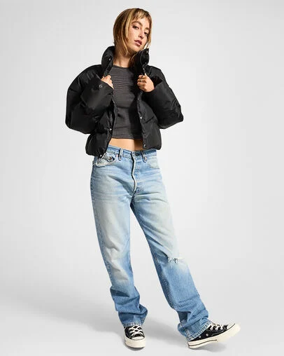 Short Super Puffer Jacket Converse Black, Back View