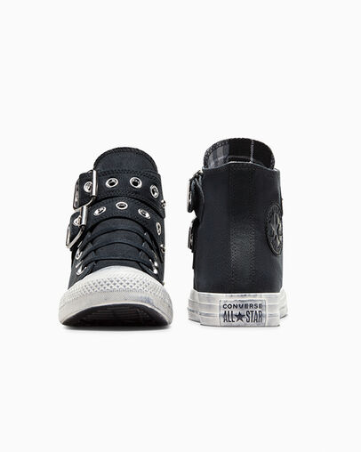 Chuck Taylor All Star Punk Black/Egret/Black, Heel View