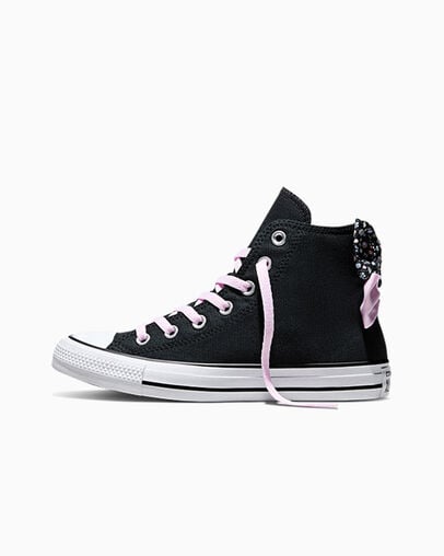Chuck Taylor All Star Floral Bow Black/Vintage/New Found Bloom Pink, Inner Side View