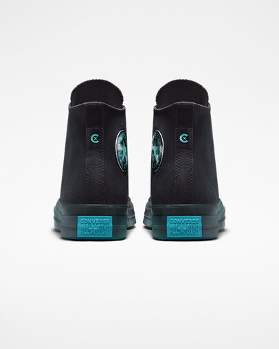 Chuck Taylor All Star CX Spray Paint Black/Cyber Teal/Ghosted, Heel View