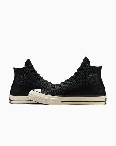 Chuck 70 Leather Black/Gingersnap/Egret, Detail Angle View