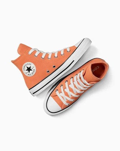 Chuck Taylor All Star Suede Pennant Orange/Egret/Black, Angled View